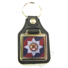 Irish Guards Leather Medallion Keyring